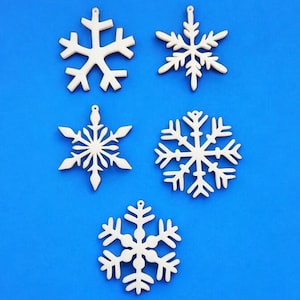Adornos navideños de copos de nieve pequeños personalizados en 3D (juego de 5)