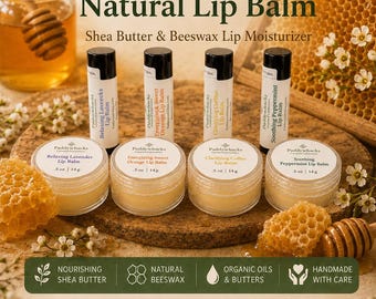 Curated Essential Oil Natural Lip Balm – Shea Butter & Beeswax Lip Moisturizer – Organic Hydrating Lip Care – Handmade Nourishing Balm