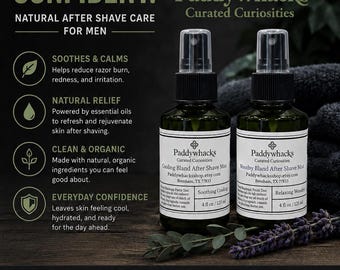 Curated Essential Oil After Shave Mist Spray for Men | Natural Essential Oil Blend | Soothing Razor Burn Relief | Skin Care Gift