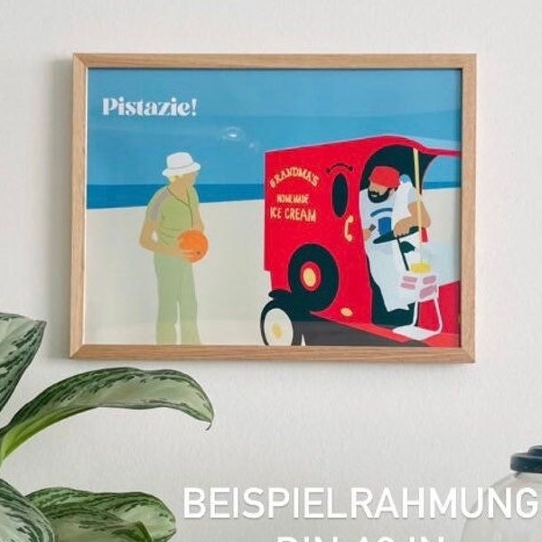 Pistazie! Poster Illustration Bud Spencer Terence Hill versch. Größen Hochformat Querformat DIN A3 DIN A4 50x70