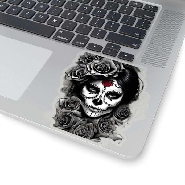 Sugar Skull Girl Vinyl Sticker Sugar Skull Girl Sticker Day of the dead Sticker Halloween Beautiful Design Calavera Boho Design