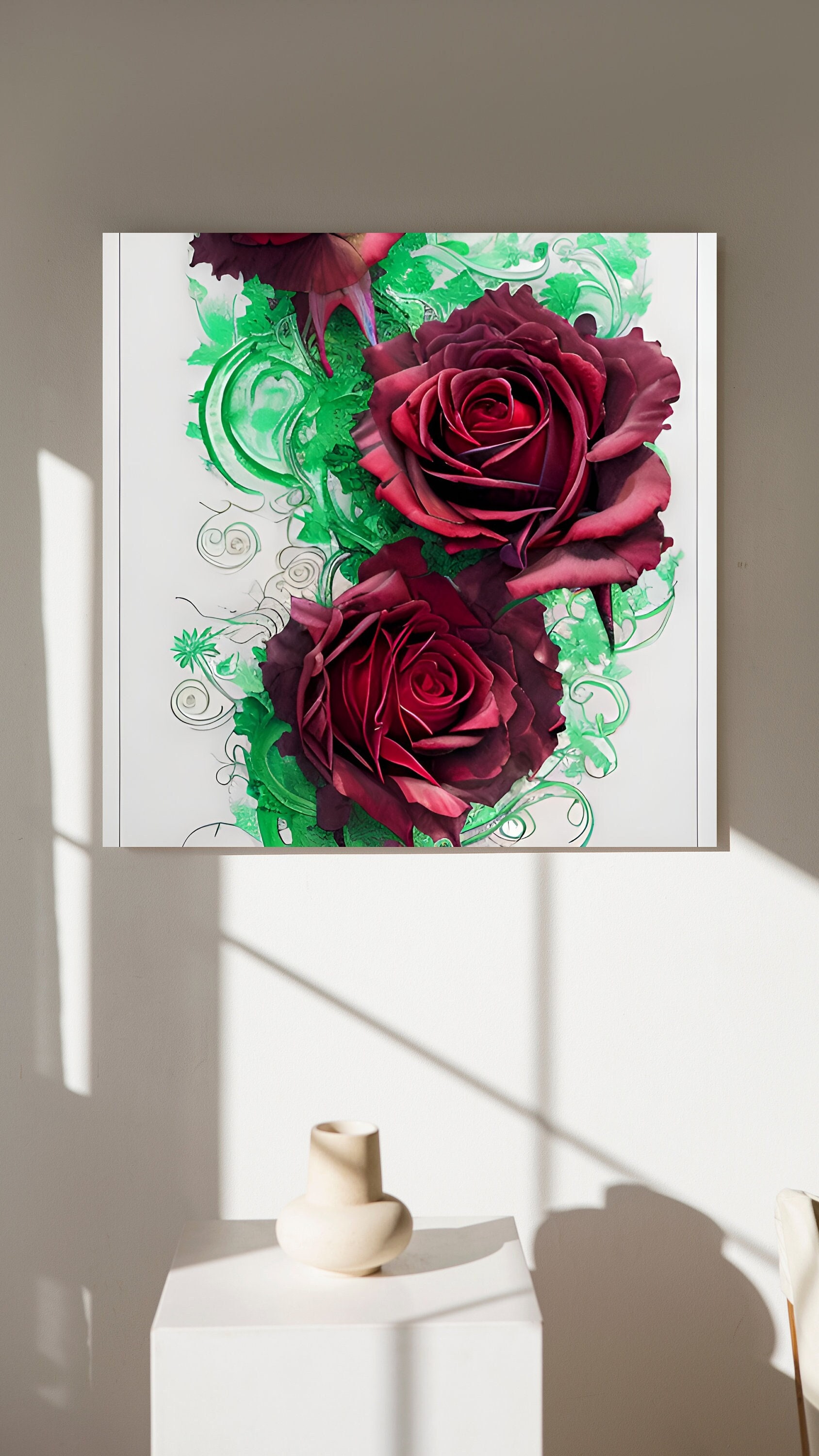 Rose Art Digital Download Canvas Print Flower Art Still Life - Etsy
