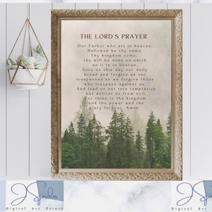 The Lord&#39;s Prayer Poster, pdf, Christian Prayer, Faith Prayer, Christian Wall Art, Christian gift, religious decor, The Lord&#39;s Prayer Print