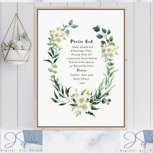 Doxology Art Print, Doxology Wall Art, Hymn of Praise Printable Art, Doxology Printable, Christian Art Print, Religious Gift, Praise God Art