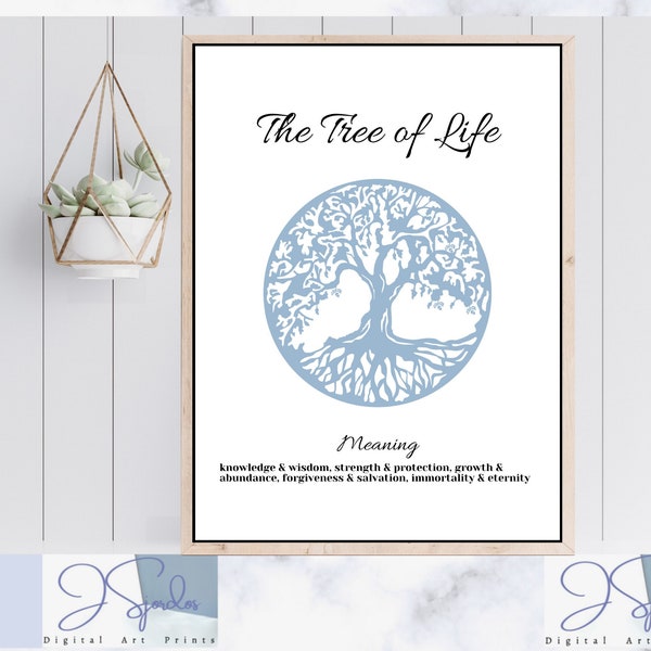 Tree of Life Printable Wall Art, Tree of Life Digital, Christian Wall Art, Religious Home Decor, Christian Art, 16x20 8x10 Digital Download