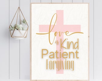 1 Corinthians 13 Wall Art, Christian Wall Art, Religious Home Decor, Christian Art Prints, digital download