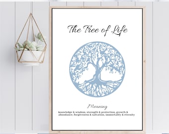 Tree of Life Printable Wall Art, Tree of Life Digital, Christian Wall Art, Religious Home Decor, Christian Art, 16x20 8x10 Digital Download