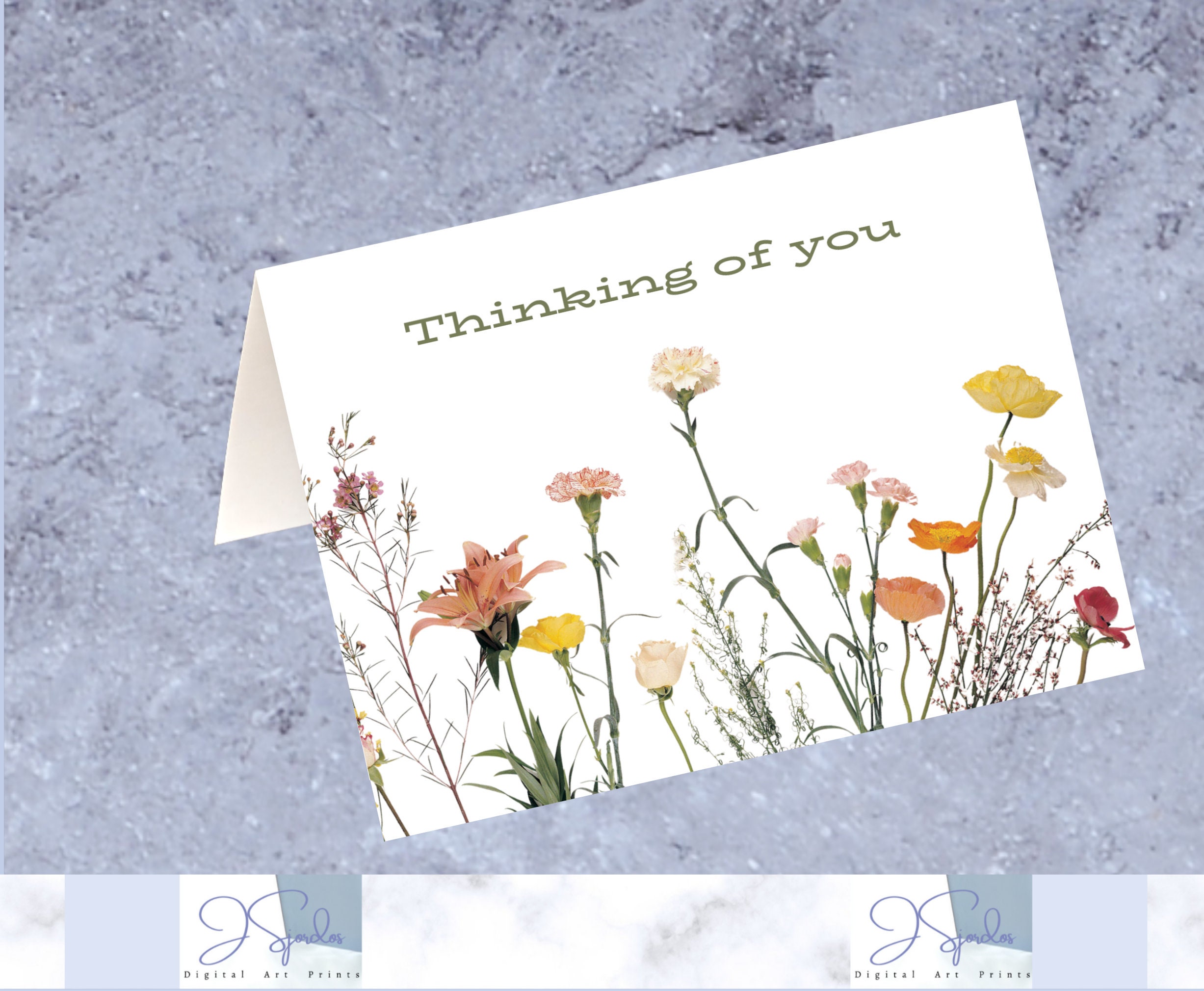 Wildflowers Printable Cards Thinking of You Cards for Friend - Etsy