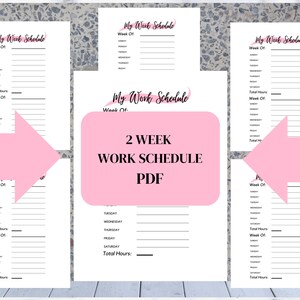 Printable Weekly Work Schedule, Work Time Tracker, Work Schedule ...
