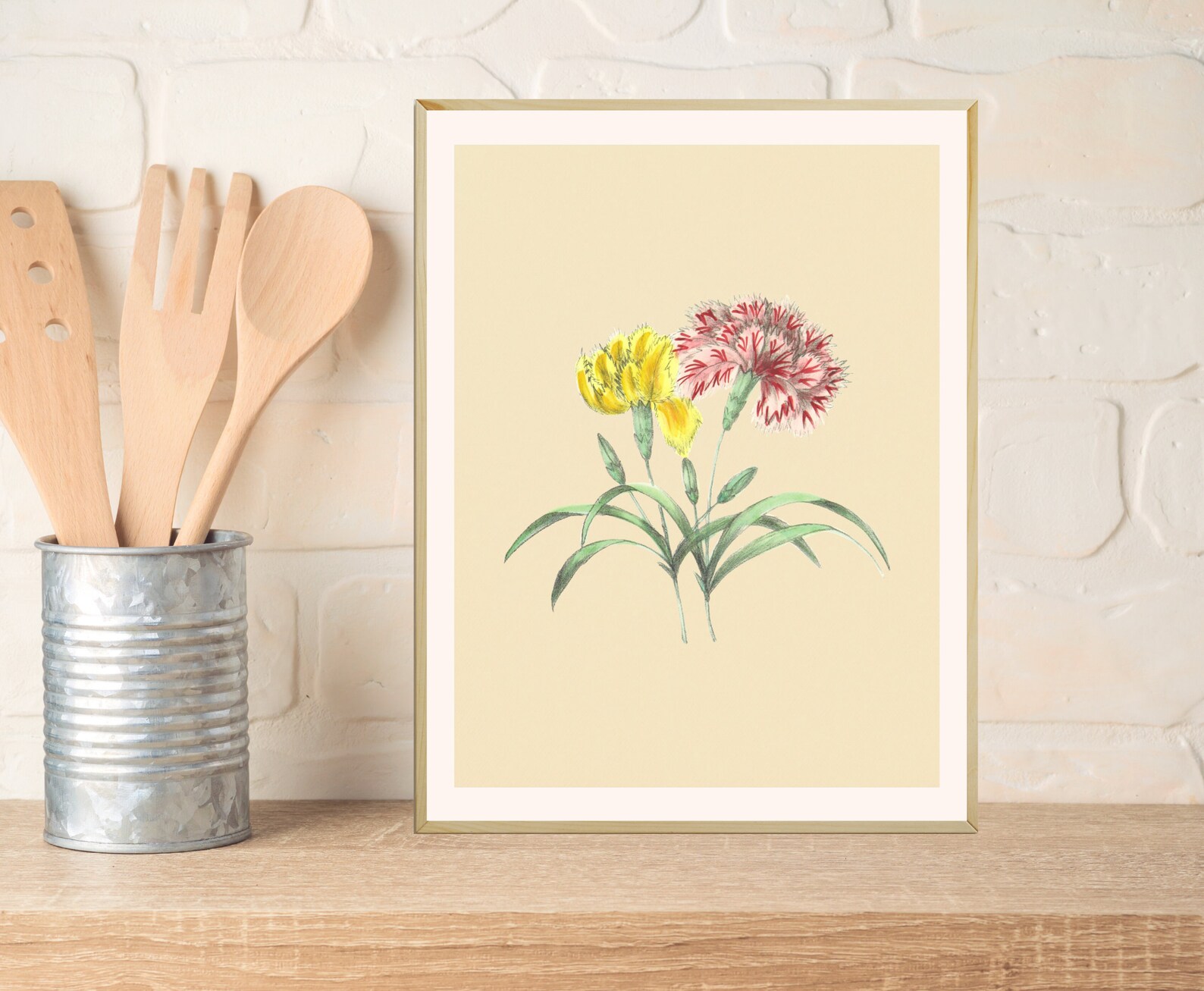 Floral Digital Wall Art Green Digital Art Print Flowers Art Etsy