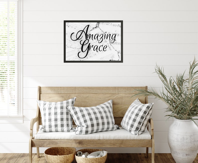 Amazing Grace Art Print Gift for Her Simple Wall Art Etsy