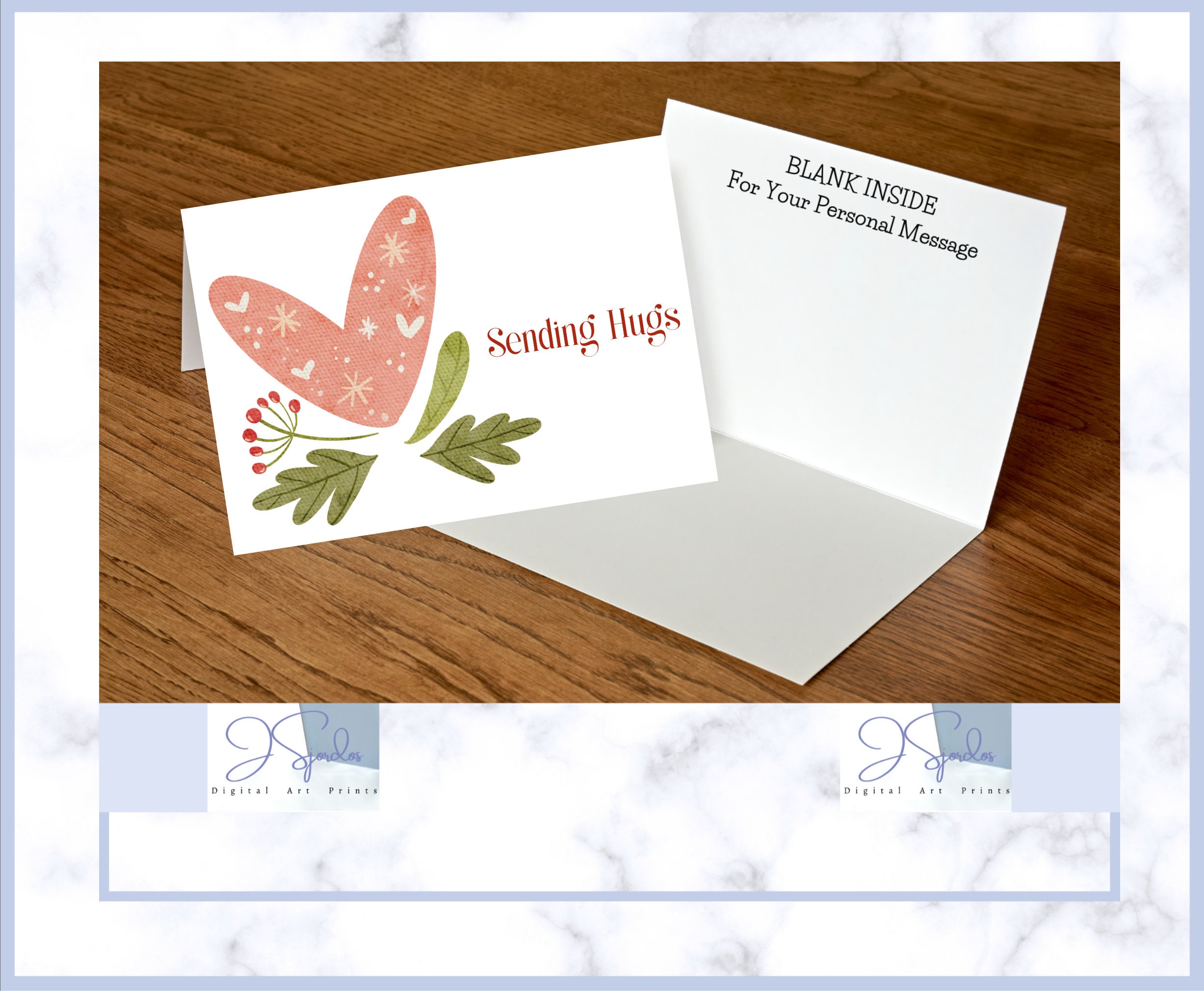 Printable Greeting Card, Sending Hugs Card Download, Cards Sending Hugs ...