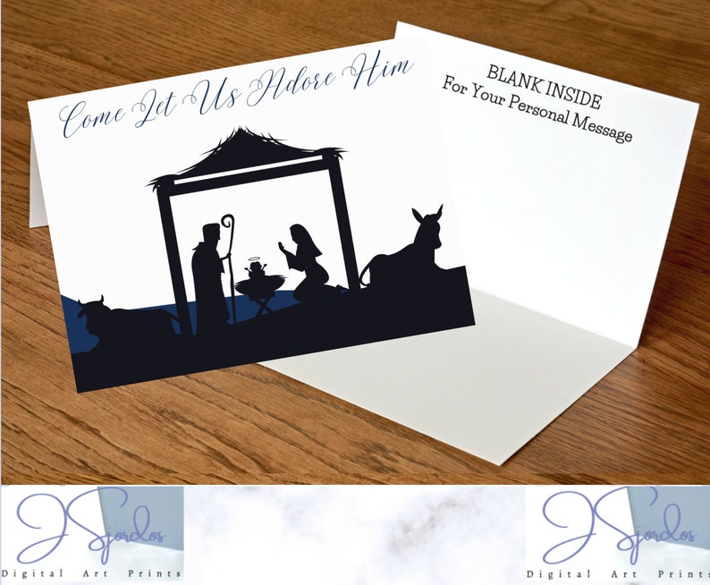 Printable Religious Christmas Card, Christmas Greeting Cards, Birth of ...