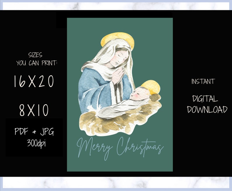 Printable Religious Christmas Wall Decor, Christian Wall Art ...