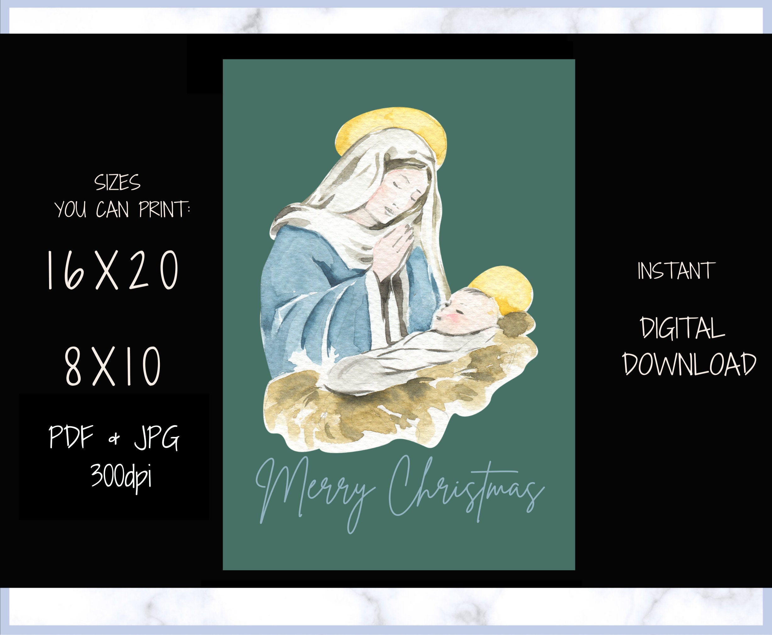 Printable Religious Christmas Wall Decor, Christian Wall Art ...