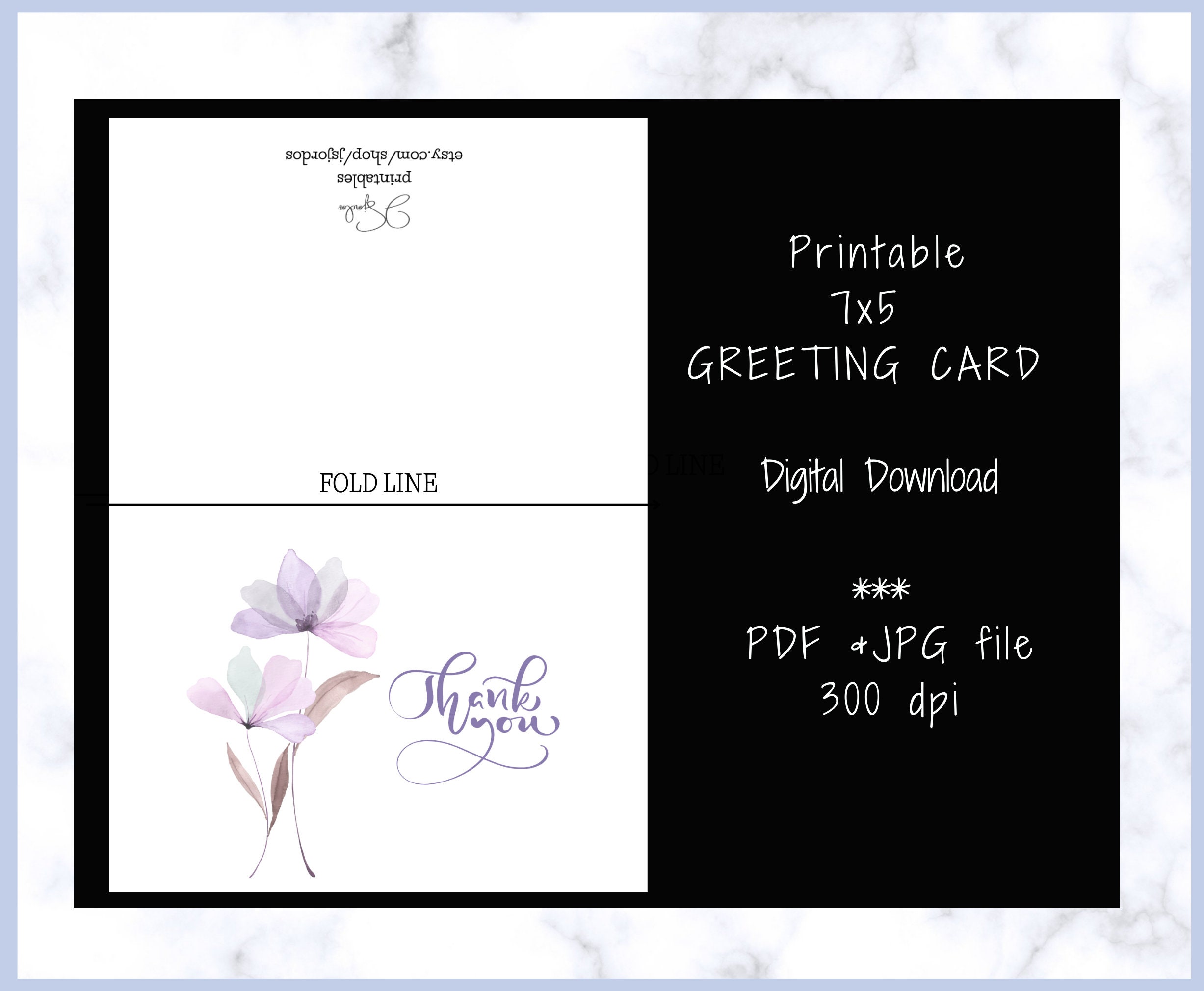 Thank You Card Printable Cards Thank You Card for Friend - Etsy