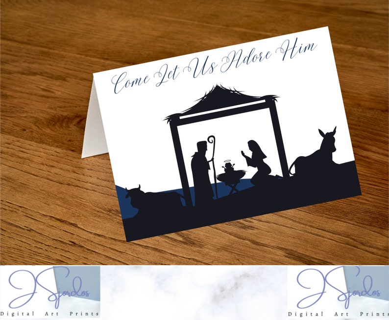 Printable Religious Christmas Card, Christmas Greeting Cards, Birth of ...