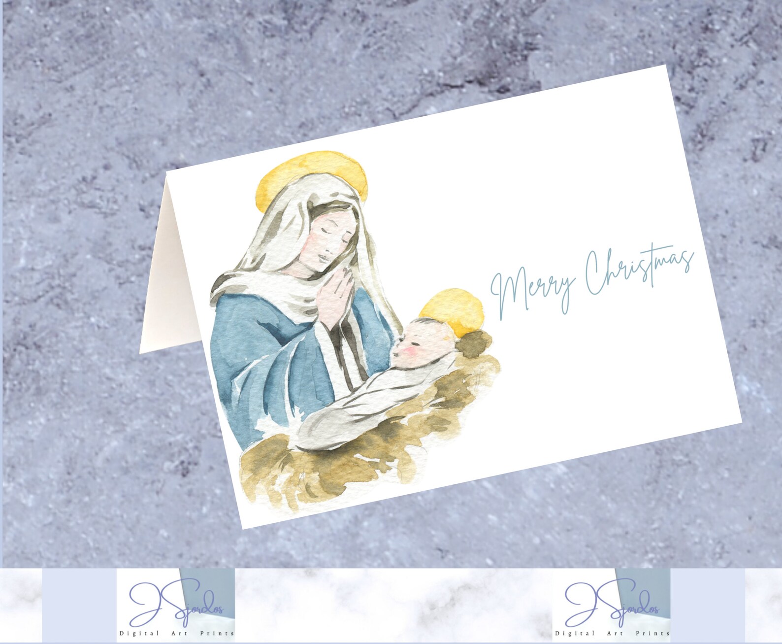 Printable Christmas Card, Religious Christmas Cards, Christian Christmas Cards, Mary and Jesus ...