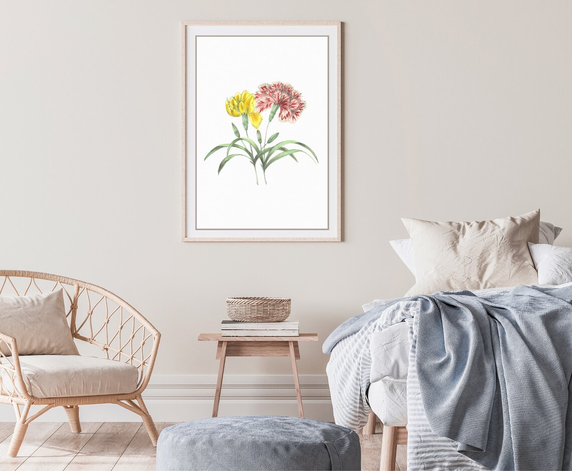 Minimalist Floral Wall Art Digital Art Prints Flowers Art Etsy
