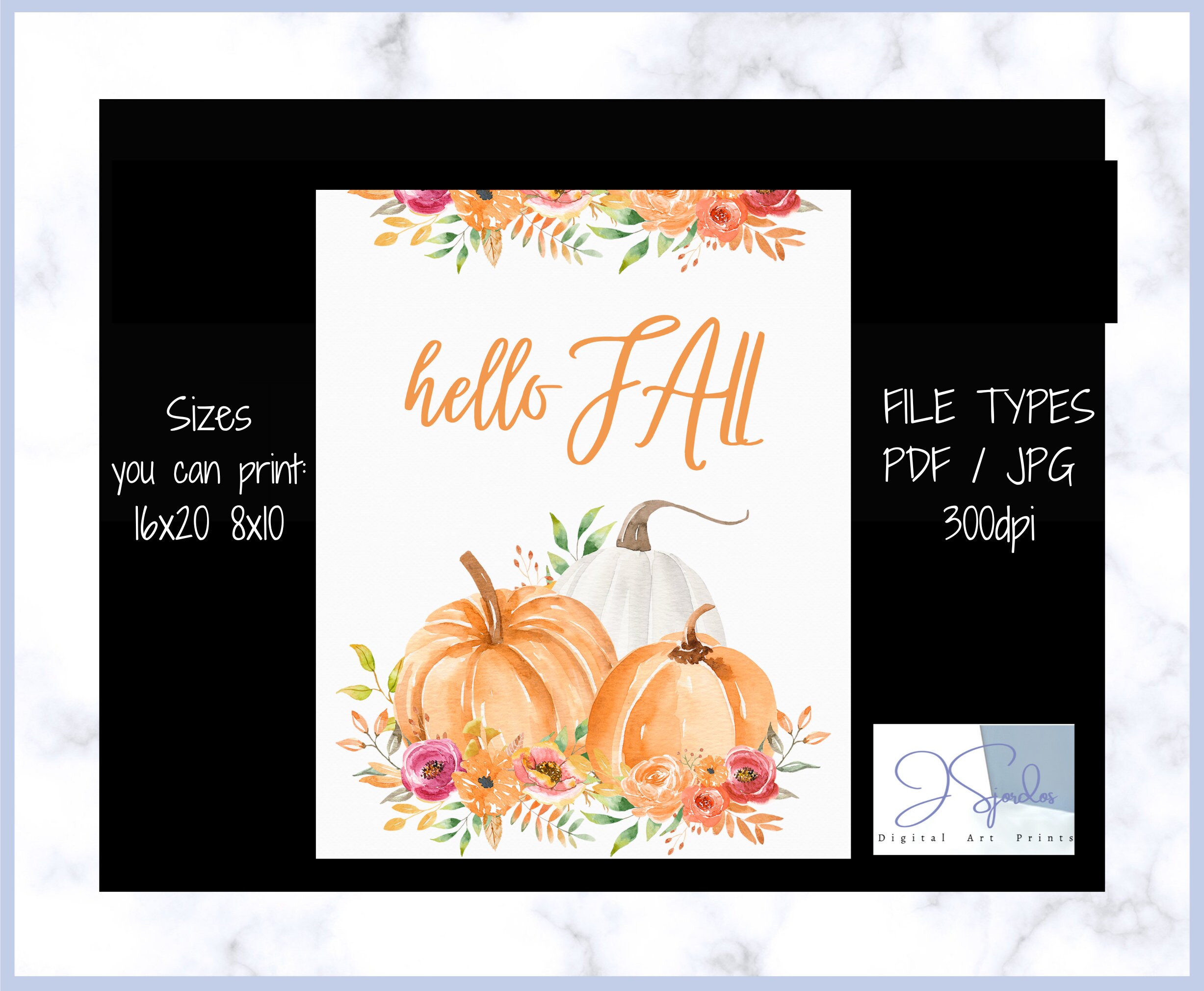 Hello Fall Sign, Hello Fall Digital Print, Fall Home Decor, Fall ...