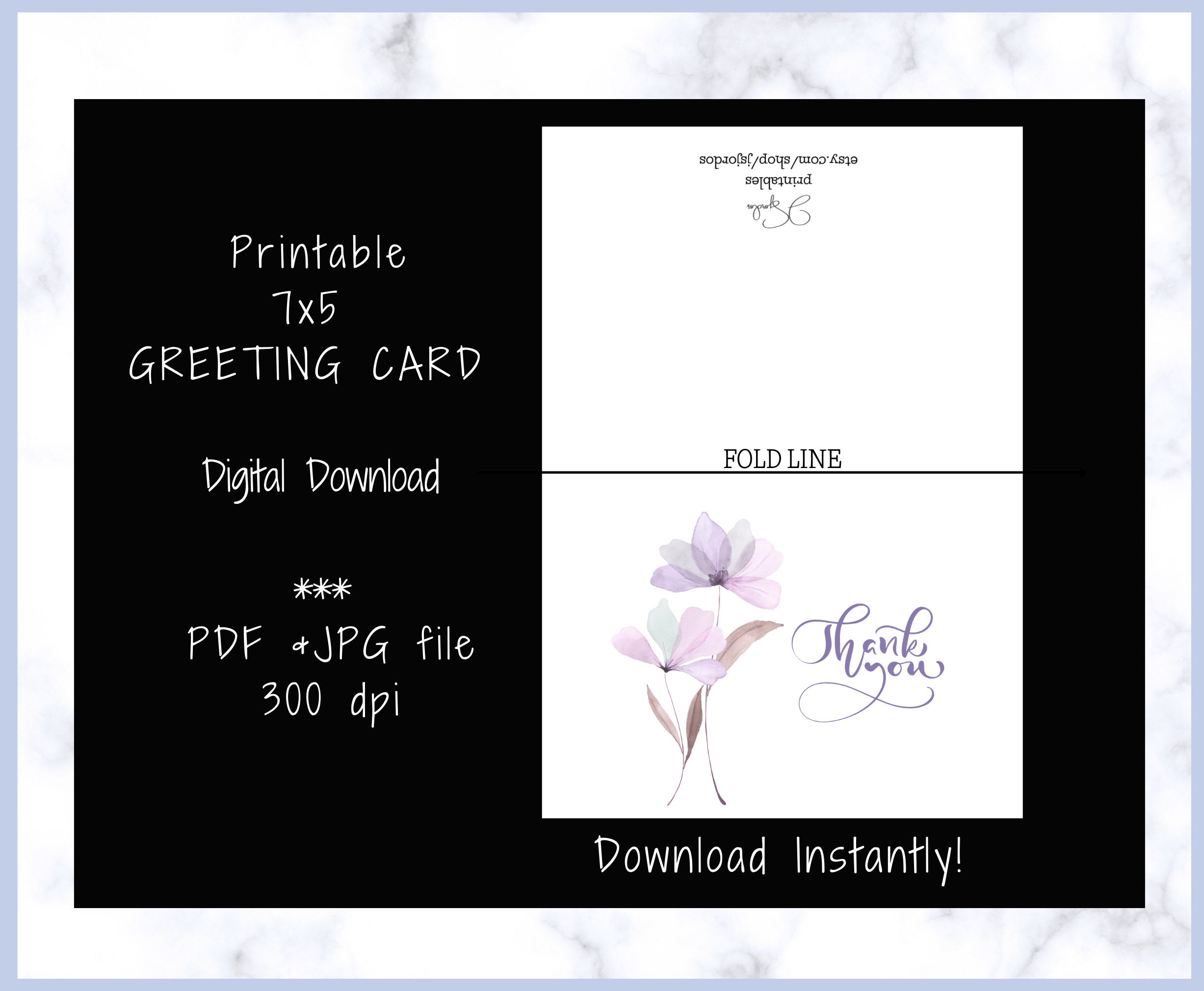 Thank You Card Printable Cards Thank You Card for Friend - Etsy