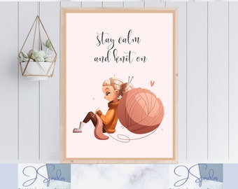 Impression numérique d'art mural tricot, image de laine imprimable, impression numérique de tricot, cadeau pour les tricoteuses, affiche de laine imprimable, art mural tricot