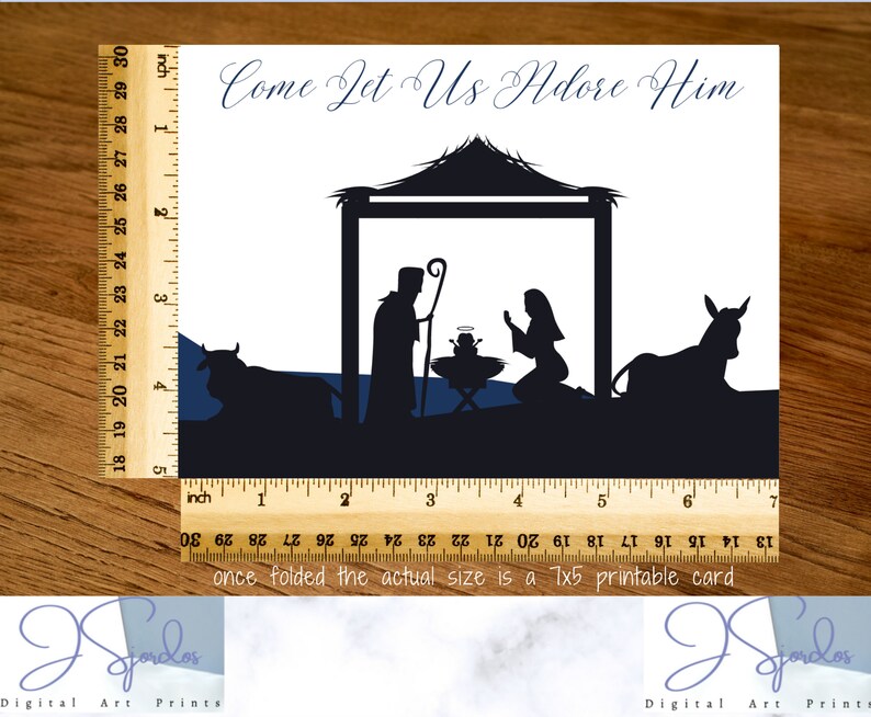 Printable Religious Christmas Card, Christmas Greeting Cards, Birth of ...