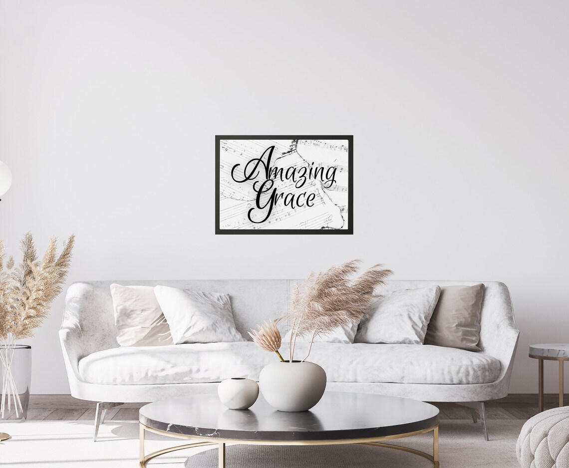 Amazing Grace Art Print Gift for Her Simple Wall Art Etsy