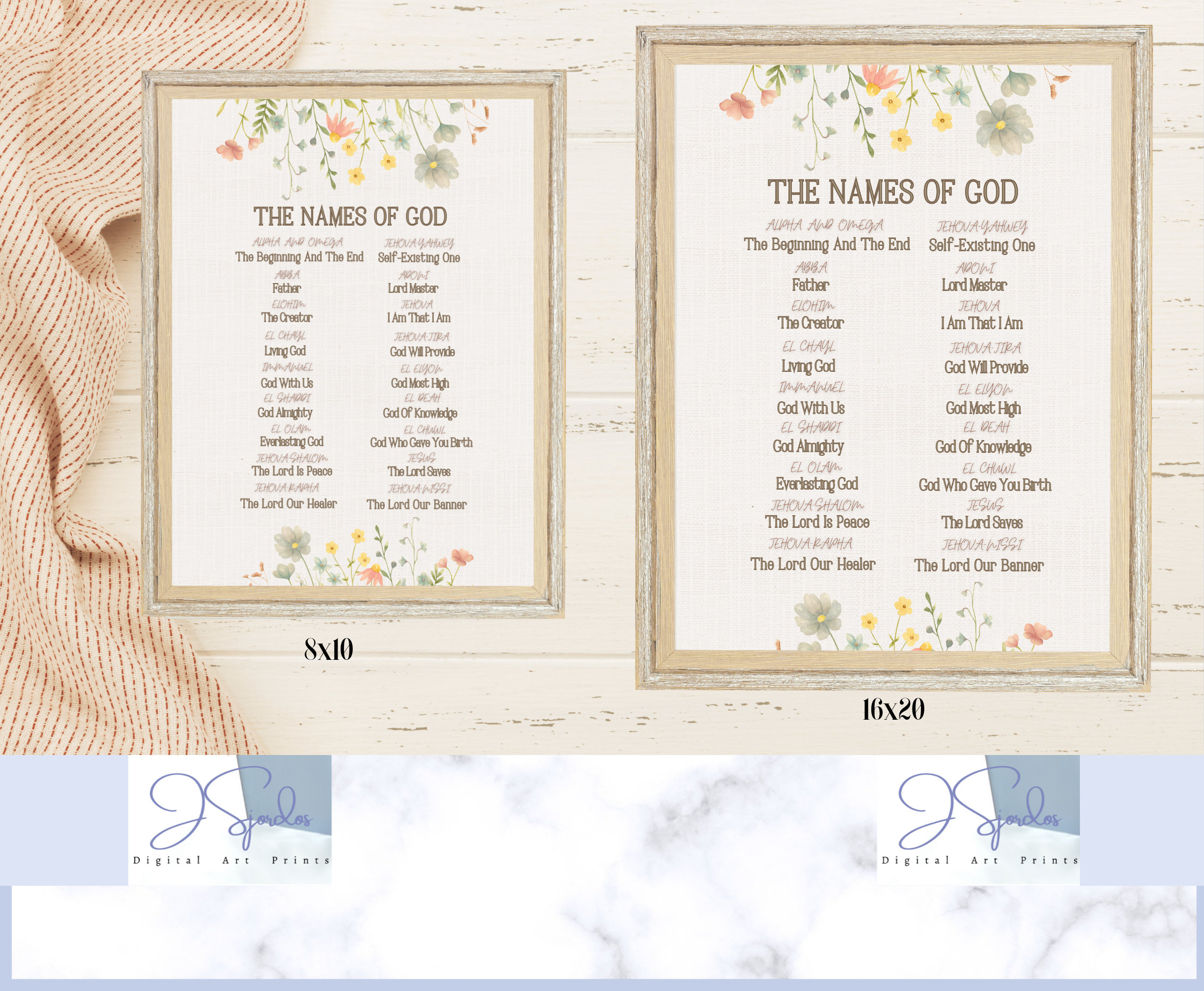 Names of God Wall Art, Pdf, Christian Printables, Christian Wall Art ...