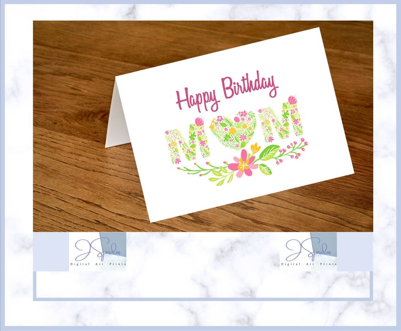 Happy Birthday Mom, Printable Card Happy Birthday, Digital Card for Mom ...