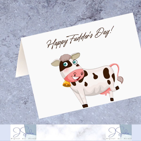 Cow Card Father's Day Printable, cow card for dad, fathers day card printable, fathers day card pdf, printable cow cards, father's day cards