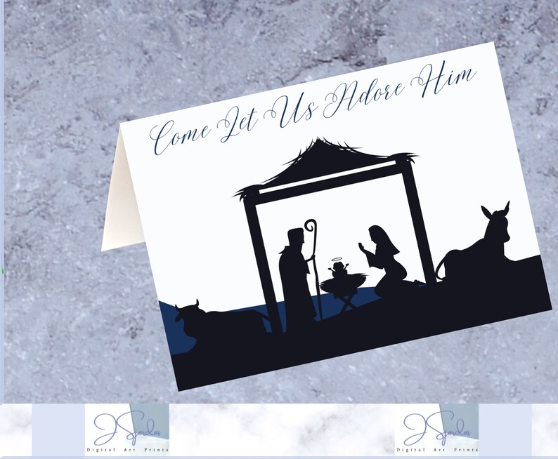 Printable Religious Christmas Card, Christmas Greeting Cards, Birth of ...