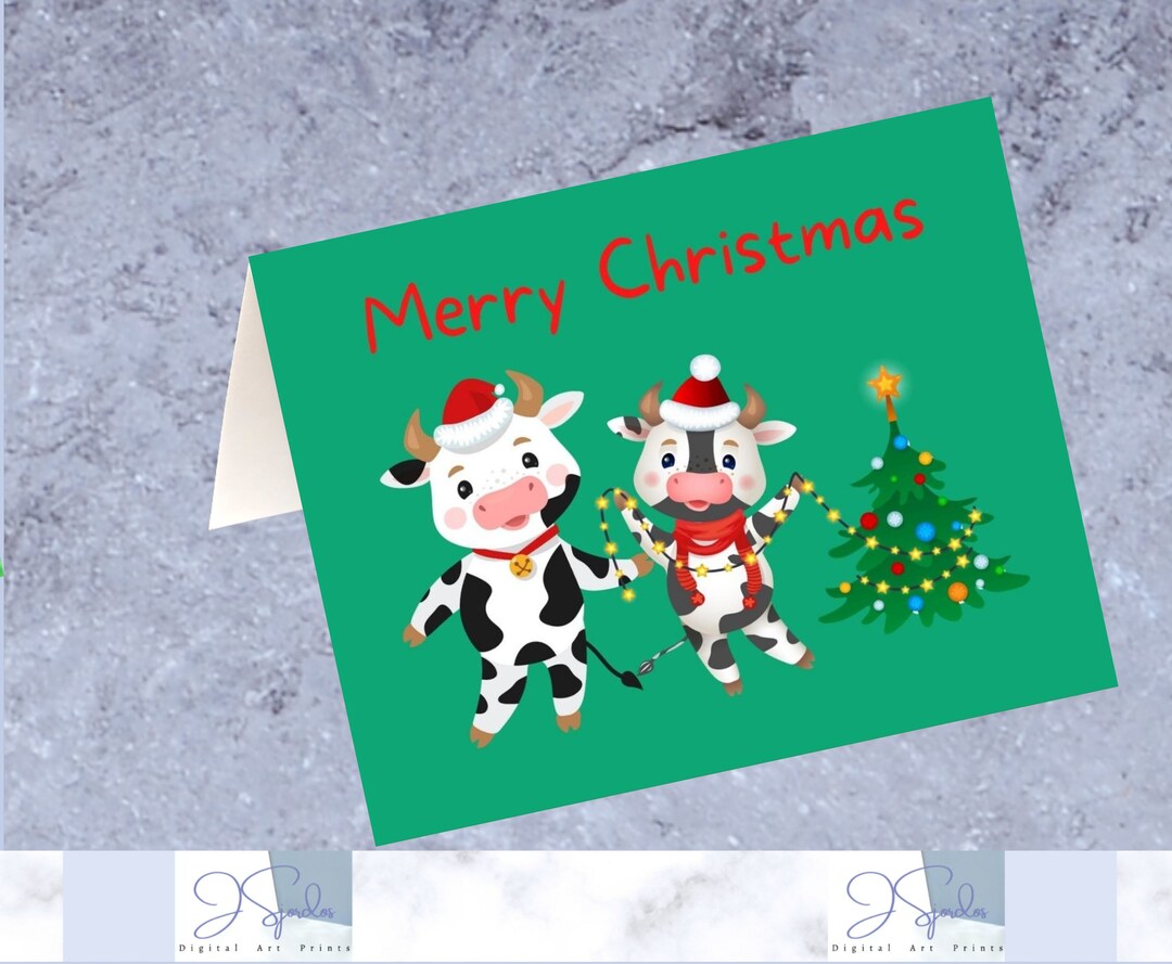 Merry Christmas Greeting Card Printable Holiday Card Greeting Card ...