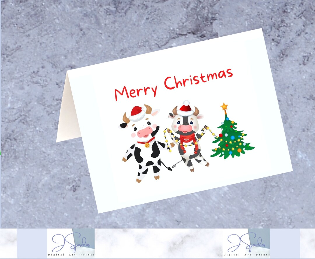 Merry Christmas Greeting Card Printable Holiday Card Greeting Card ...
