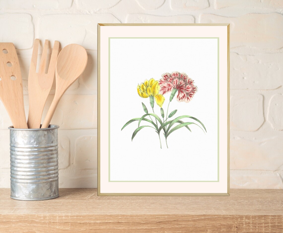 Minimalist Floral Wall Art Digital Art Prints Flowers Art Etsy