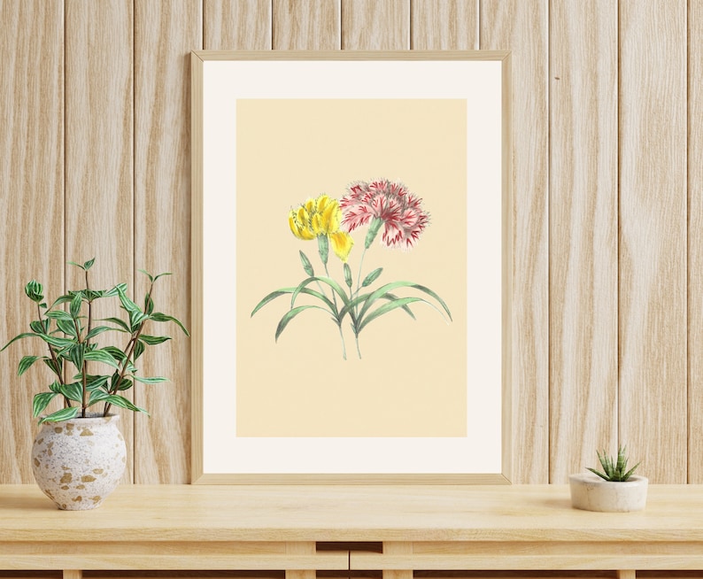 Floral Digital Wall Art Green Digital Art Print Flowers Art Etsy