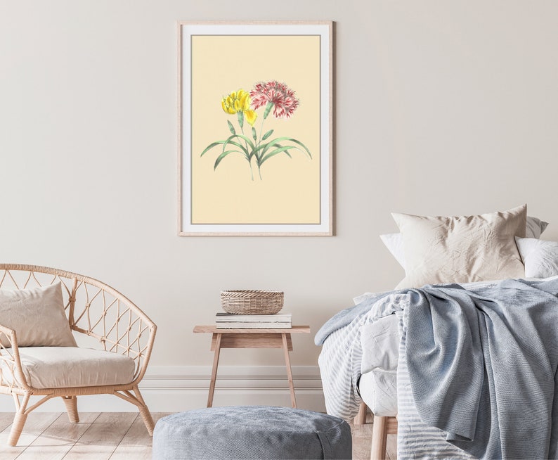 Floral Digital Wall Art Green Digital Art Print Flowers Art Etsy