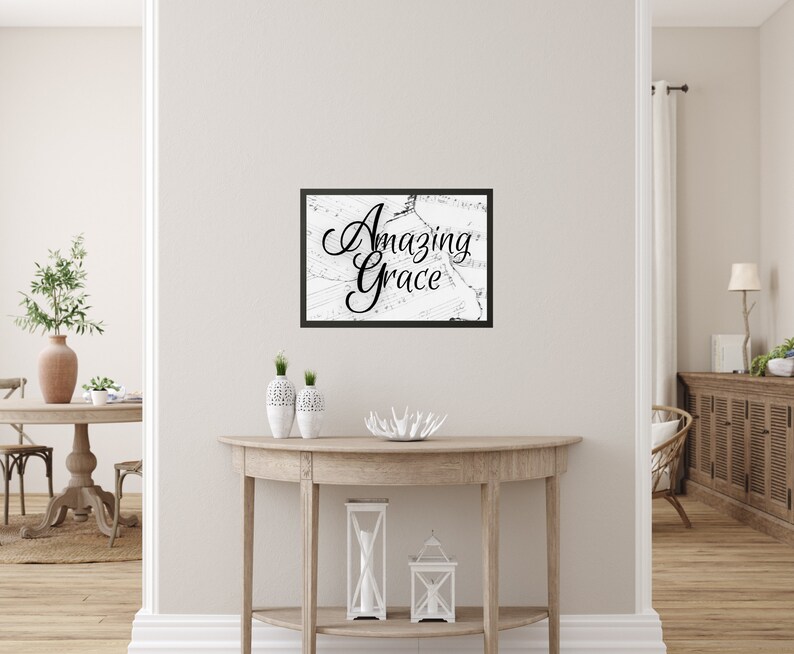 Amazing Grace Art Print Gift for Her Simple Wall Art Etsy