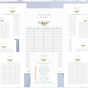 Tithes and Offerings Record, Church Record of Giving, tithe tracker, church tithe record log, church giving log, 10 pc SET, US Letter PDF