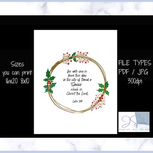 Christmas Printable Wall Art, Religious Digital Art Print, Christmas ...