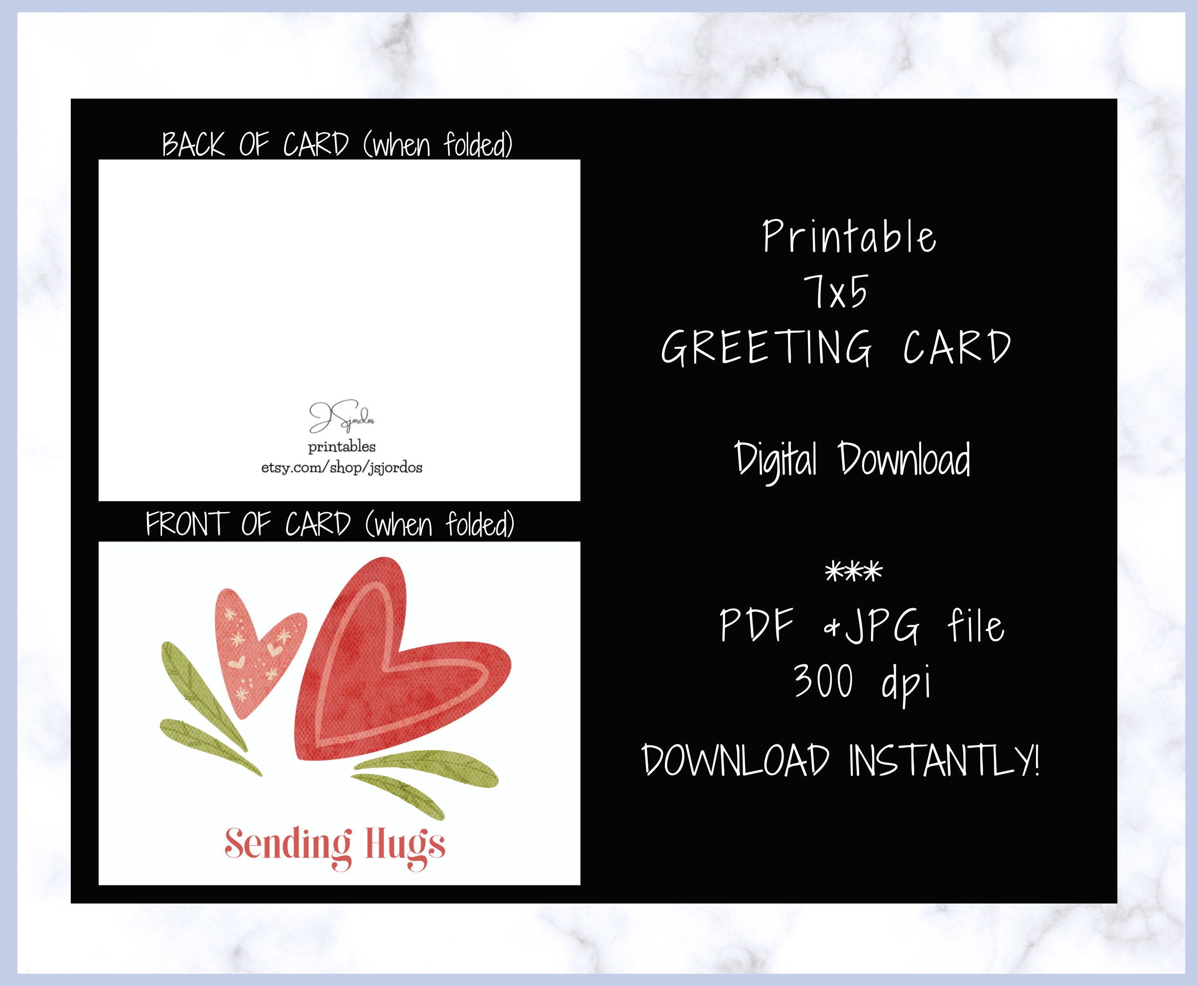 Sending Hugs Card Sending Hugs Download Printable Cards - Etsy