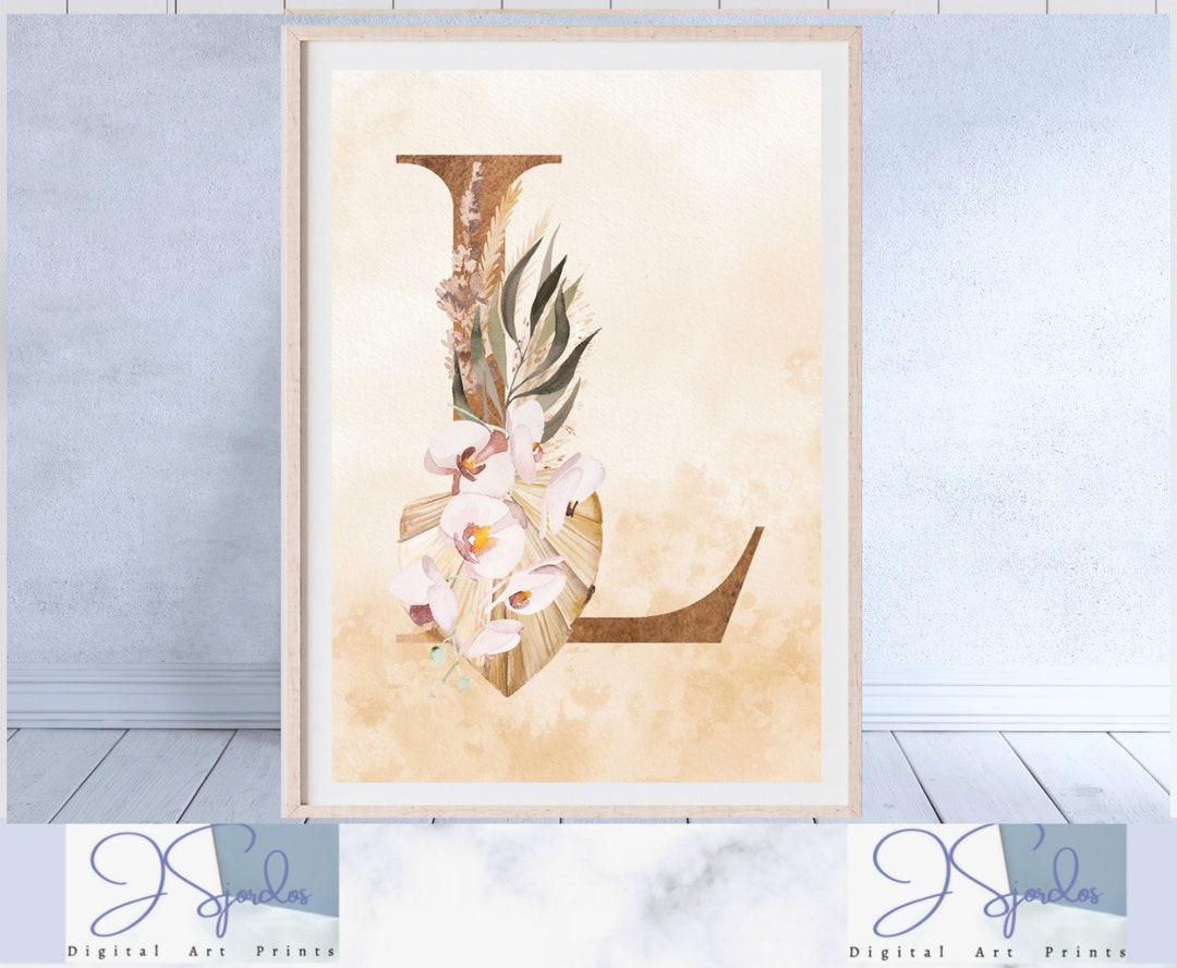 Alphabet Wall Decor Letter L Typography Letter L Wall Art Etsy