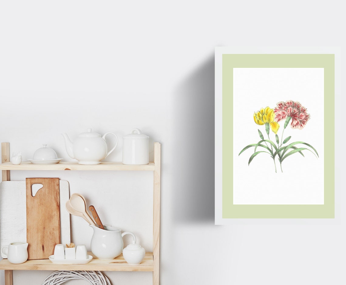Minimalist Floral Wall Art Digital Art Prints Flowers Art Etsy