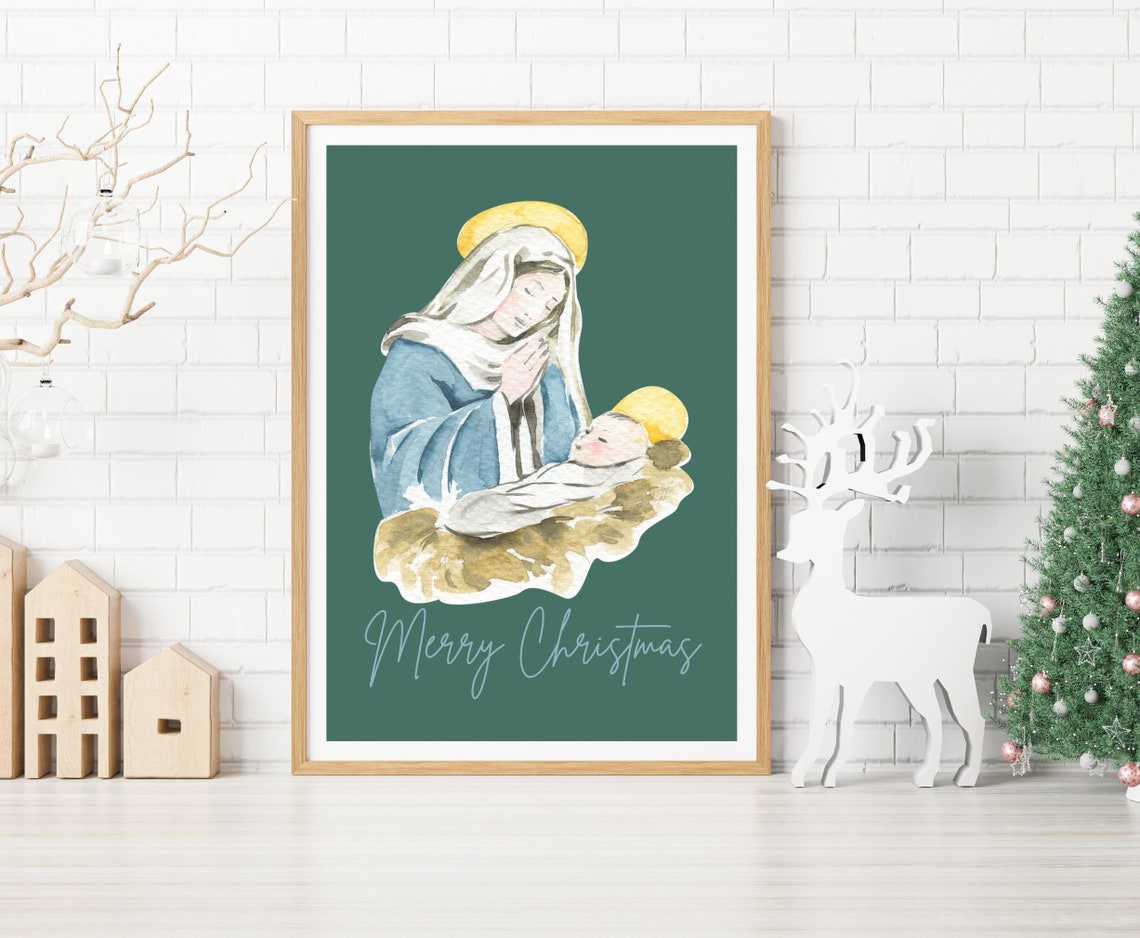Printable Religious Christmas Wall Decor Christian Wall Art Etsy