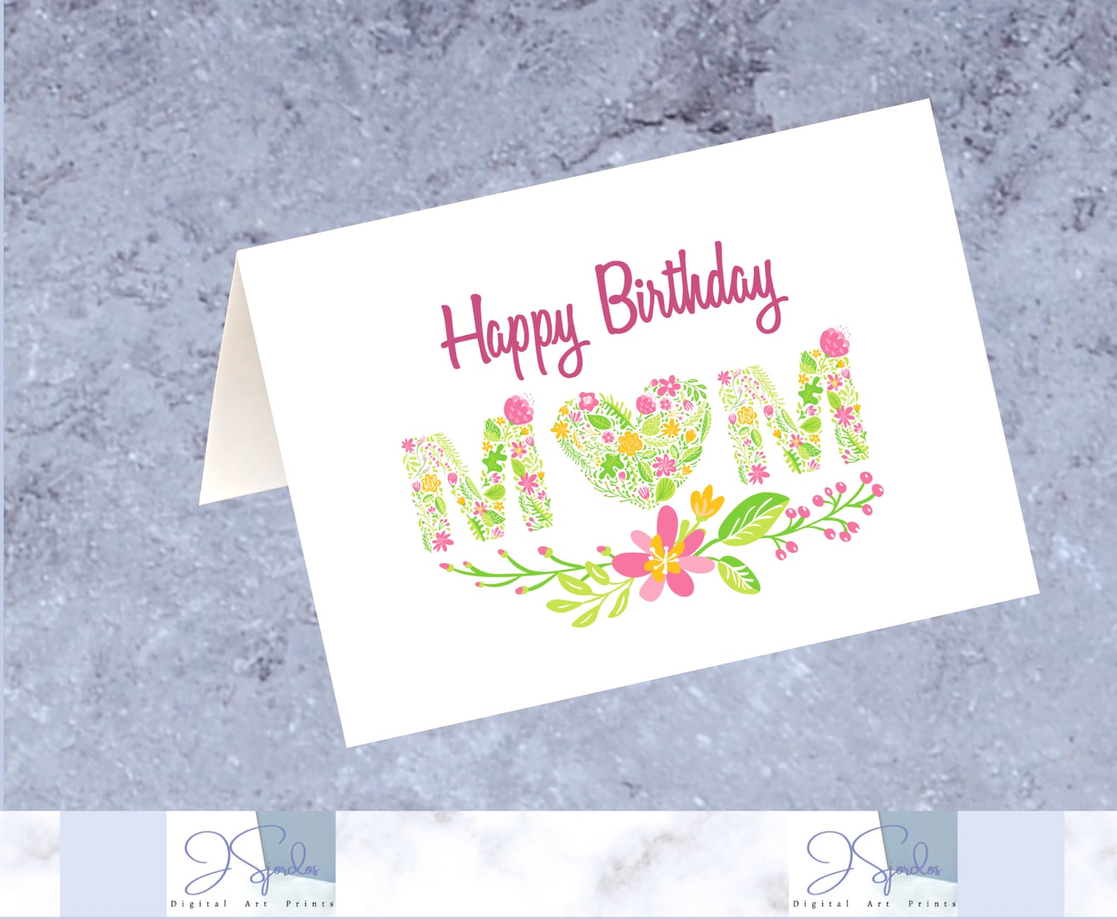 Happy Birthday Mom, Printable Card Happy Birthday, Digital Card for Mom ...