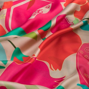 100% SILK SCARF Grenade Multi