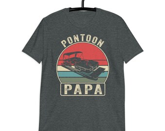Camiseta Pontoon Papa, Camiseta Pontoon Captain, Camiseta Pontoon Engraçada, Camiseta Capitão de Barco, Barco Vintage Retro, Camiseta de Barco, Vovô Pontoon