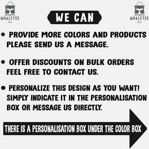 May include: A graphic with the text "WE CAN" in a black box. The text below the box lists three ways to customize products: provide more colors and products, offer discounts on bulk orders, and personalize the design. The text "THERE IS A PERSONALISATION BOX UNDER THE COLOR BOX" is at the bottom of the graphic with a black arrow pointing to the right.
