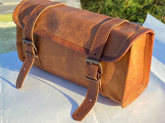 Round Leather Tool Bag