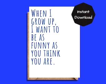 Funny Father's Day Card, Sarcastic Quote (PDF Pattern)